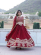 Load image into Gallery viewer, Maroon Sequined Faux Georgette Lehenga Choli Set with Dupatta ClothsVilla