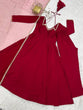 Load image into Gallery viewer, Maroon Silk Chanderi Anarkali Set ClothsVilla