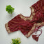 Maroon Taffeta Silk Blouse with Golden Embroidery and Sequins ClothsVilla.com