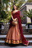 Maroon Traditional Kanchi Cotton Lehenga ClothsVilla