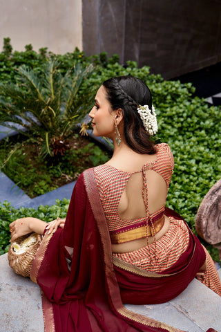 Maroon Traditional Kanchi Cotton Lehenga ClothsVilla