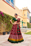 Maroon Tussar Silk Lehenga Choli with Printed Foil Work ClothsVilla