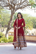 Load image into Gallery viewer, Elegant Maroon V-Neck Faux Blooming Gown with Sequined Embroidery and Dupatta ClothsVilla