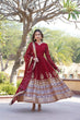 Load image into Gallery viewer, Elegant Maroon V-Neck Faux Blooming Gown with Sequined Embroidery and Dupatta ClothsVilla