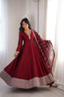 Load image into Gallery viewer, Maroon Vichitra Silk Kali Anarkali Set Clothsvilla