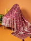 Maroon Viscose Kalamkari Saree with Zari Weaving & Tassels ClothsVilla