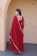 Load image into Gallery viewer, Maroon Wedding Wear Embroidered Gown ClothsVilla