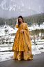 Maslin Dream: All-Over Pumpkin Kurta Palazzo Set with Heavy Digital Print ClothsVilla