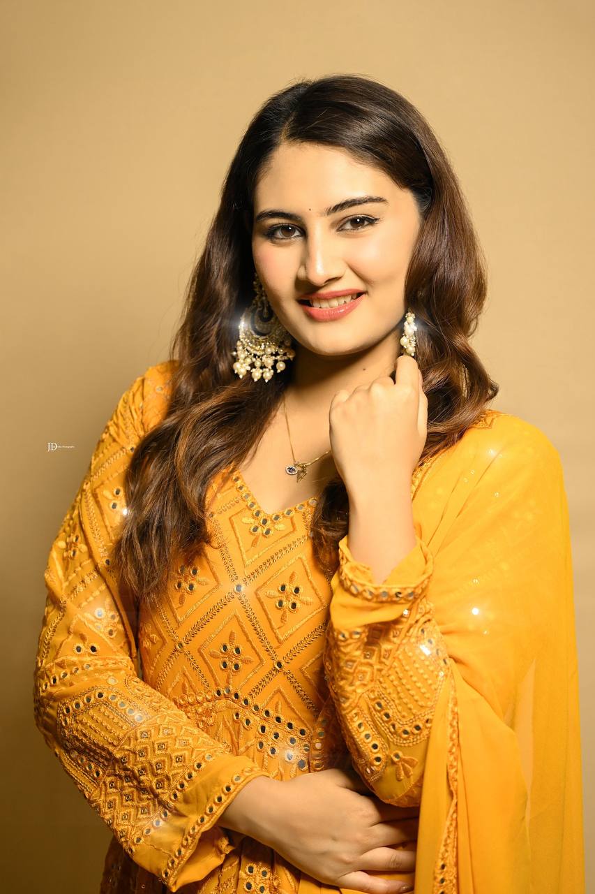 Masterd Yellow Premium Readymade Anarkali Suit Set –Faux Blooming with Heavy Sequins & Thread Embroidery ClothsVilla