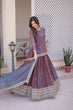 Load image into Gallery viewer, Mauve Chiffon Embroidered Top Lehenga Set Clothsvilla