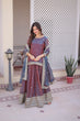 Load image into Gallery viewer, Mauve Chiffon Embroidered Top Lehenga Set Clothsvilla