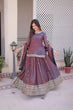 Load image into Gallery viewer, Mauve Chiffon Embroidered Top Lehenga Set Clothsvilla