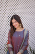 Load image into Gallery viewer, Mauve Chiffon Embroidered Top Lehenga Set Clothsvilla