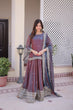 Load image into Gallery viewer, Mauve Chiffon Embroidered Top Lehenga Set Clothsvilla