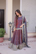 Load image into Gallery viewer, Mauve Chiffon Embroidered Top Lehenga Set Clothsvilla