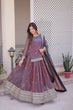 Load image into Gallery viewer, Mauve Chiffon Embroidered Top Lehenga Set Clothsvilla