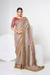Load image into Gallery viewer, Mauve Designer Jimmy Choo Saree with Heavy Zari, Dori &amp; Multi-Size Sequins Work | Bangalori Silk Blouse ClothsVilla