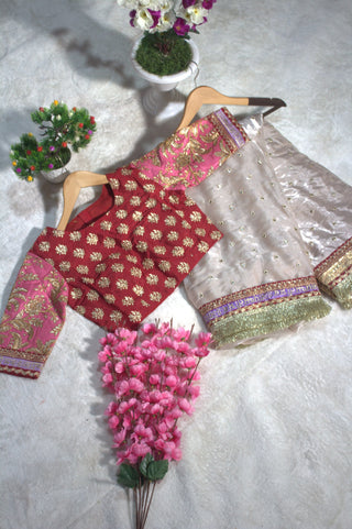 Mauve Designer Jimmy Choo Saree with Heavy Zari, Dori & Multi-Size Sequins Work | Bangalori Silk Blouse ClothsVilla