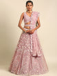 Load image into Gallery viewer, Mauve Net Multi Sequins with heavy Zarkan embroidery Semi-Stitched Lehenga choli &amp; Dupatta Clothsvilla
