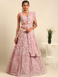 Load image into Gallery viewer, Mauve Net Multi Sequins with heavy Zarkan embroidery Semi-Stitched Lehenga choli &amp; Dupatta Clothsvilla