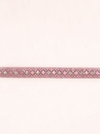 Mauve Net Multi Sequins with heavy Zarkan embroidery Semi-Stitched Lehenga choli & Dupatta Clothsvilla