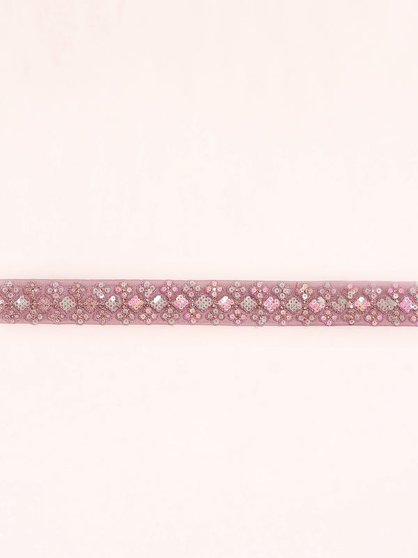 Mauve Net Multi Sequins with heavy Zarkan embroidery Semi-Stitched Lehenga choli & Dupatta Clothsvilla