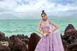 Load image into Gallery viewer, Mauve Net Multi Sequins with heavy Zarkan embroidery Semi-Stitched Lehenga choli &amp; Dupatta Clothsvilla