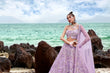 Load image into Gallery viewer, Mauve Net Multi Sequins with heavy Zarkan embroidery Semi-Stitched Lehenga choli &amp; Dupatta Clothsvilla