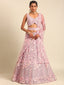Mauve Net Multi Sequins with heavy Zarkan embroidery Semi-Stitched Lehenga choli & Dupatta ClothsVilla