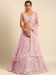 Load image into Gallery viewer, Mauve Net Multi Sequins with heavy Zarkan embroidery Semi-Stitched Lehenga choli &amp; Dupatta ClothsVilla