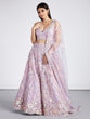 Load image into Gallery viewer, Mauve Net Sequins and thread embroidery Semi-Stitched Lehenga choli &amp; Dupatta ClothsVilla