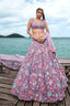 Mauve Net Sequins, Mirror and thread embroidery Semi-Stitched Lehenga choli & Dupatta Clothsvilla