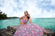 Load image into Gallery viewer, Mauve Net Sequins, Mirror and thread embroidery Semi-Stitched Lehenga choli &amp; Dupatta Clothsvilla