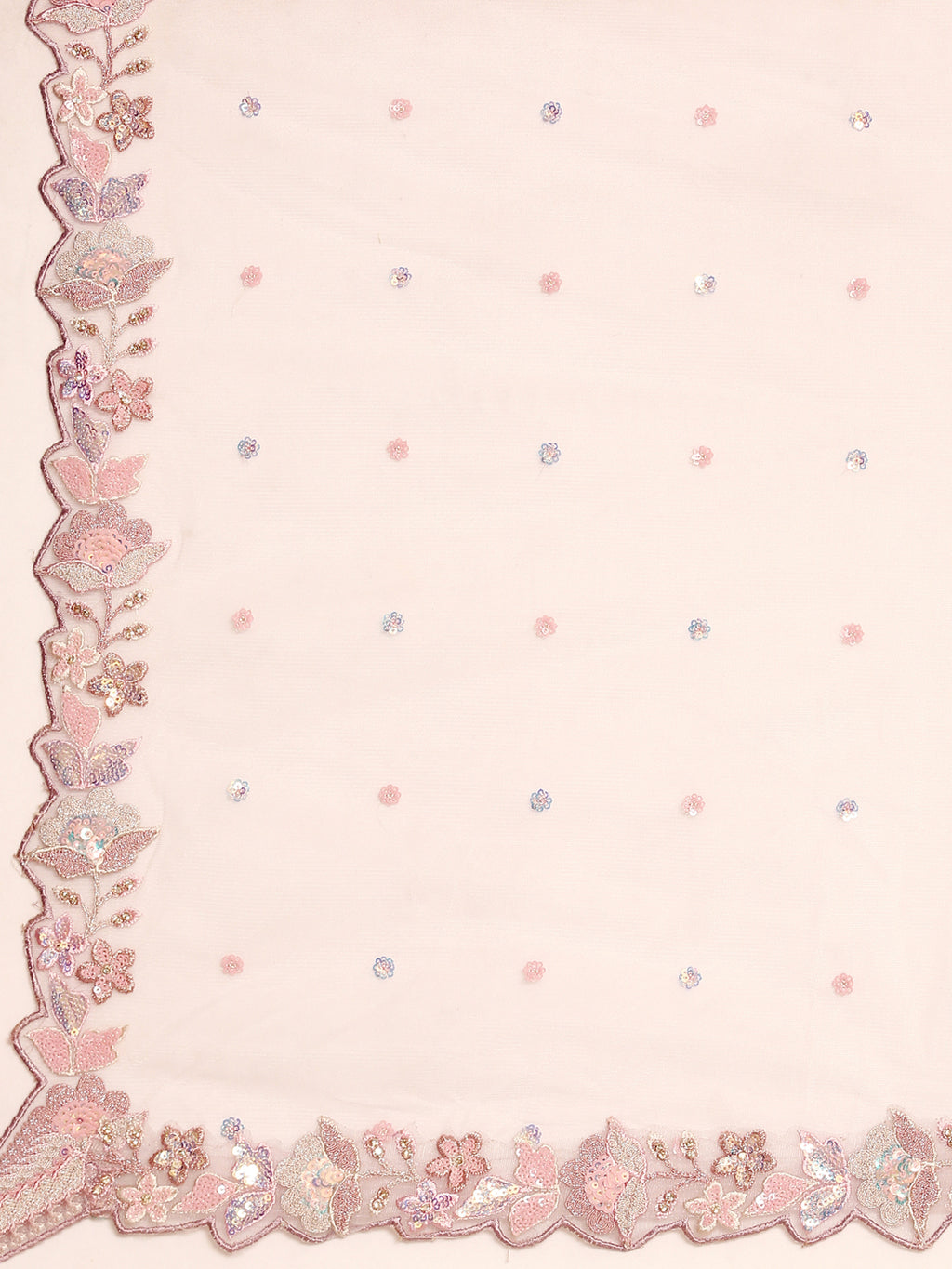 Mauve Net Sequins with heavy Zarkan embroidery Semi-Stitched Lehenga choli & Dupatta ClothsVilla