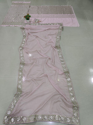 Mauve Organza Silk Mirror Zari Lehenga ClothsVilla
