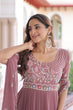 Load image into Gallery viewer, Mauve Pink Luxury Faux Blooming Sequins Multithread Beads Embroidered Gown with Designer Dupatta – Full Inner ClothsVilla