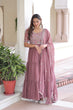 Load image into Gallery viewer, Mauve Pink Luxury Faux Blooming Sequins Multithread Beads Embroidered Gown with Designer Dupatta – Full Inner ClothsVilla