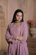 Load image into Gallery viewer, Mauve Premium Designer Readymade Top-Sharara-Dupatta Collection ClothsVilla