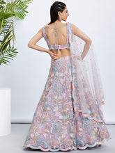 Load image into Gallery viewer, Mauve Sequinned Lehenga Choli &amp; Dupatta Set - Semi-Stitched ClothsVilla