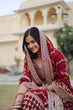 Load image into Gallery viewer, Maxican Red Embroidered Lehenga Choli ClothsVilla