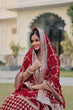 Load image into Gallery viewer, Maxican Red Embroidered Lehenga Choli ClothsVilla