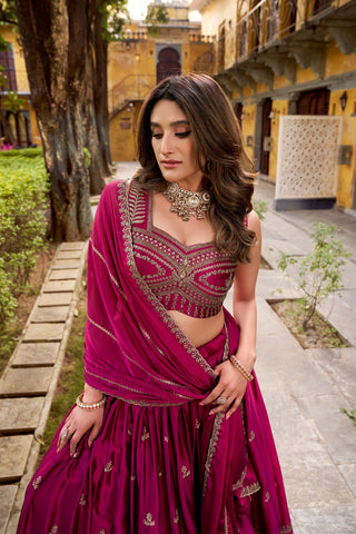 Meganta Sequins Embroidered Lehenga Set ClothsVilla