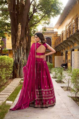 Meganta Sequins Embroidered Lehenga Set ClothsVilla