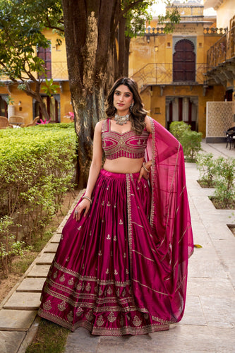 Meganta Sequins Embroidered Lehenga Set ClothsVilla
