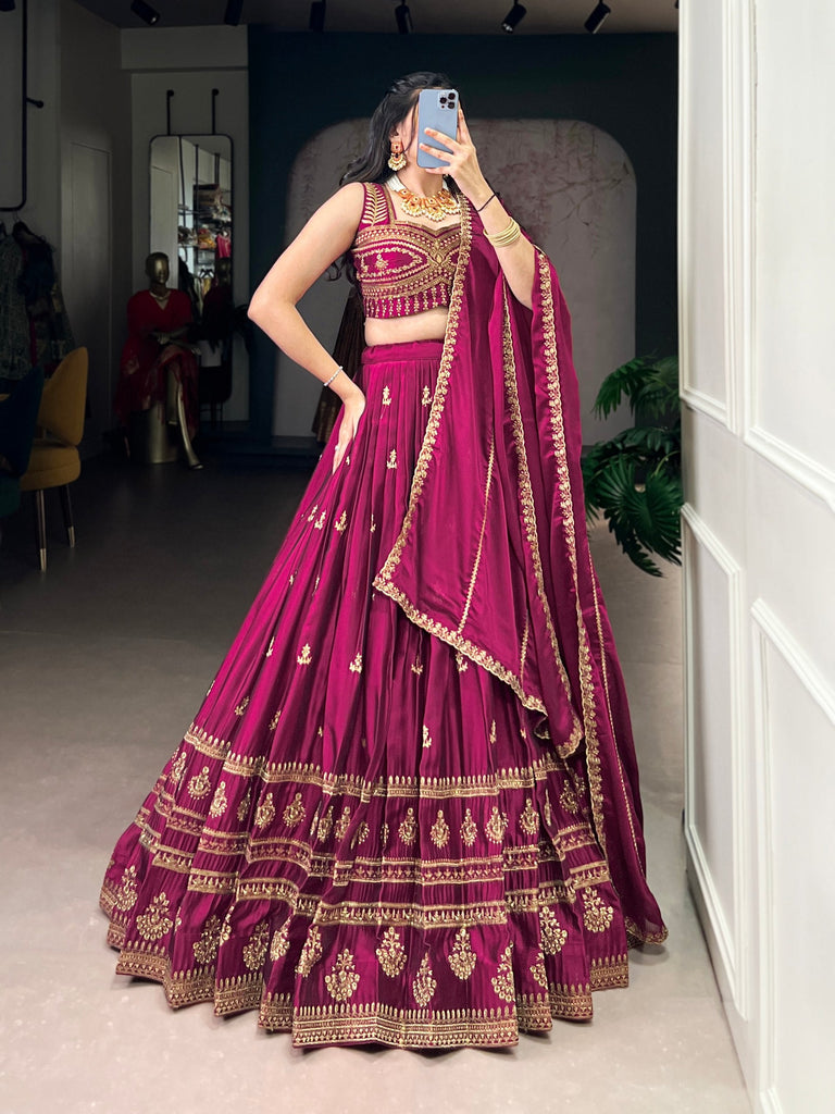Meganta Sequins Embroidered Lehenga Set ClothsVilla