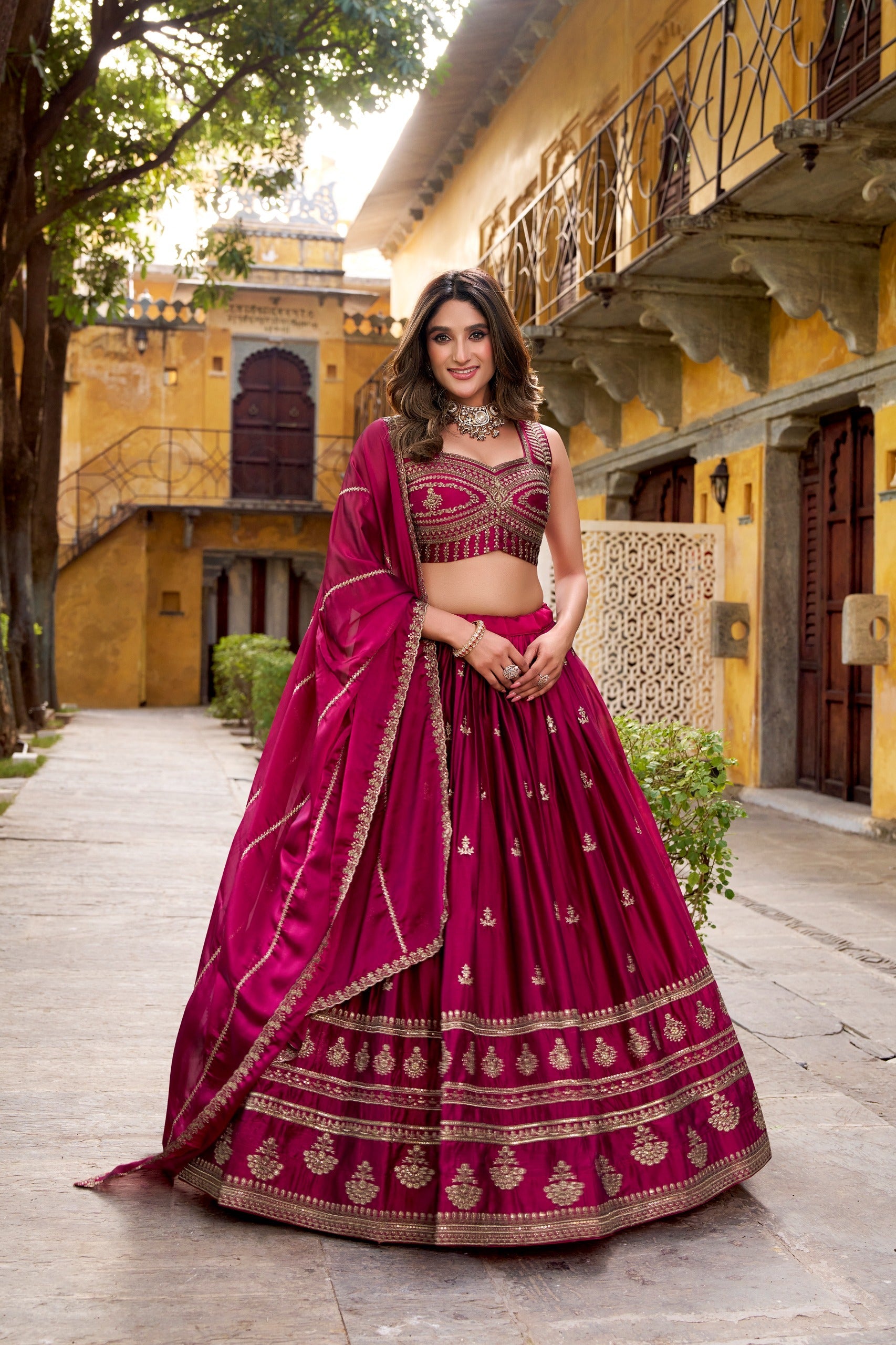 Meganta Sequins Embroidered Lehenga Set ClothsVilla Main image