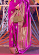 Load image into Gallery viewer, Megenta Floral Printed Banarasi Silk Saree with Zari Woven Pallu ClothsVilla
