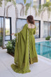 Load image into Gallery viewer, Mehendi Chanderi Mirror Lace Kurti Pant Set ClothsVilla