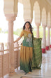 Load image into Gallery viewer, Mehendi Chinnon Print Kurti Set with Rich Beads Embroidery &amp; Tebby Silk Dupatta – 3-Piece Ethnic Wear for Women ClothsVilla