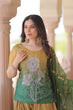 Load image into Gallery viewer, Mehendi Chinnon Print Kurti Set with Rich Beads Embroidery &amp; Tebby Silk Dupatta – 3-Piece Ethnic Wear for Women ClothsVilla